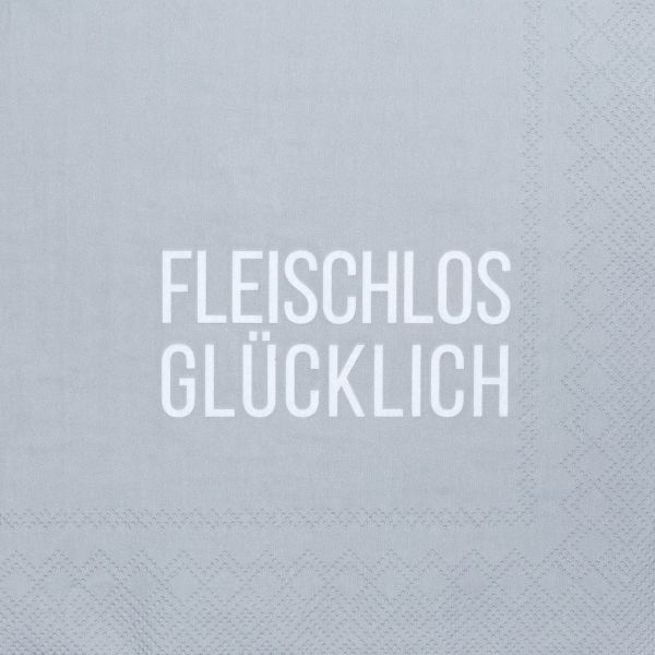 Serviette "Fleischlos gücklich" 33/33 cm